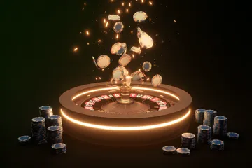 D63 Slots — Thousands of thrilling machines await A woman smiling by bright slot machines showing lucky symbols, showcasing the exciting slot offerings at D63.